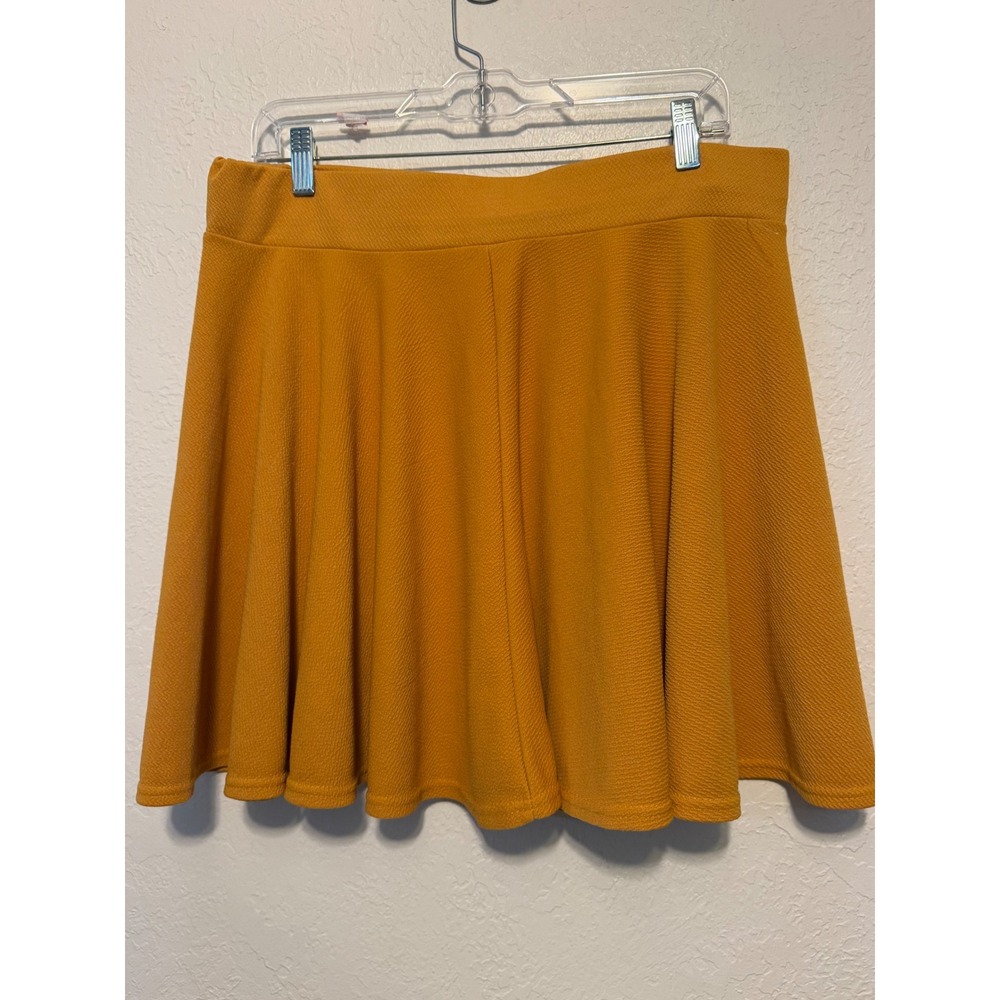Urban Coco Mustard Yellow Skater Skirt Textured Flared Mini XXL